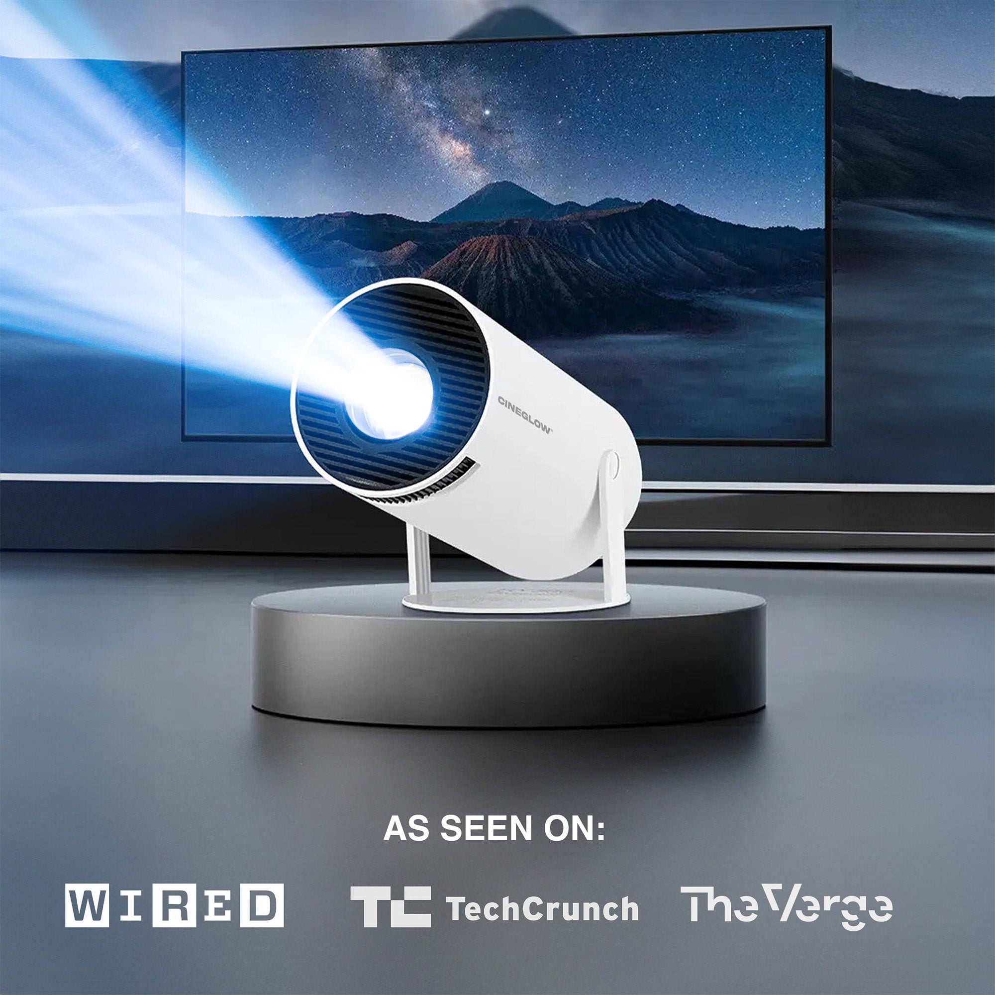 CineGlow – The 1080p Smart Projector With Built in Streaming